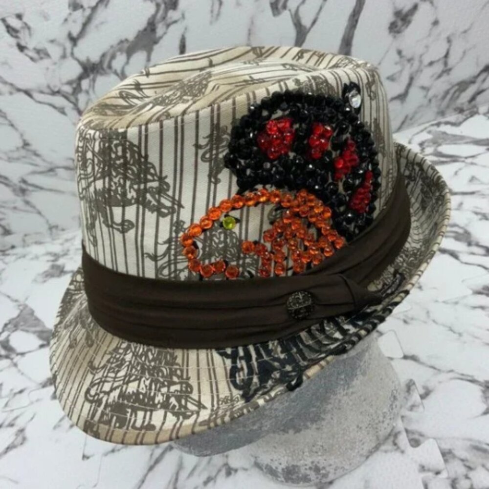 Men's Fedora Rebel Spirit Brown | Tan | Multicolor Rhinestones Lion King NWT